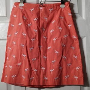 Talbots Petites  light melon flamingo embroidered skirt Sz 6P